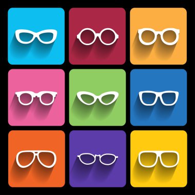 Glasses frame icons. Vector illustration. clipart