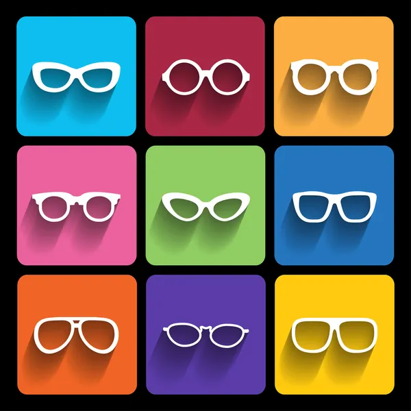 Iconos de marco de gafas. Ilustración vectorial . — Vector de stock