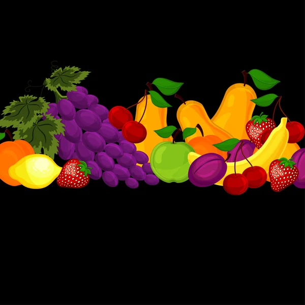 Bordi di design della frutta isolati su bianco . — Vettoriale Stock