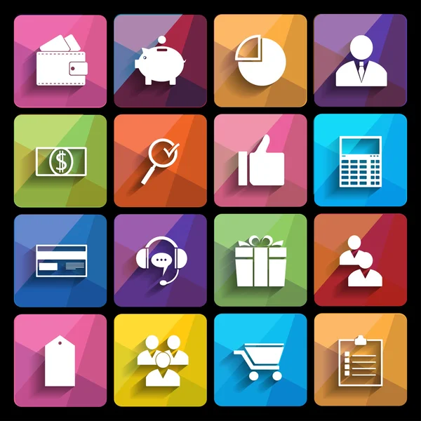 düz Tasarım görünümünde Web Icons set