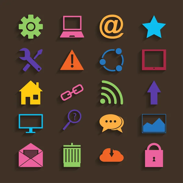 Web Icons Set in Flat Design — Stock Vector