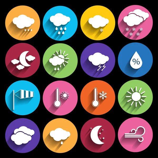 Weather icons set - vector. — Stock Vector