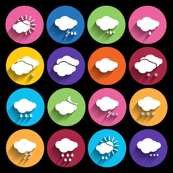 Weather icons set - vector. — Stock Vector