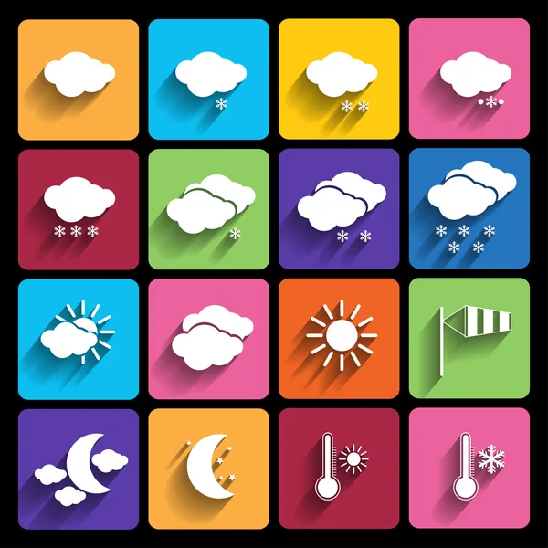 Weather icons set - vector. — Stock Vector