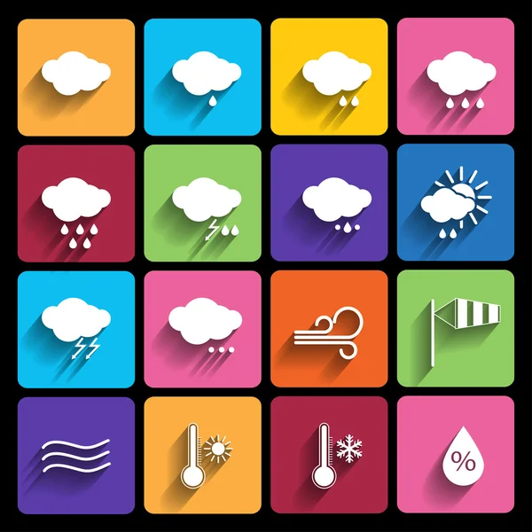 Conjunto de ícones meteorológicos - vector . — Vetor de Stock