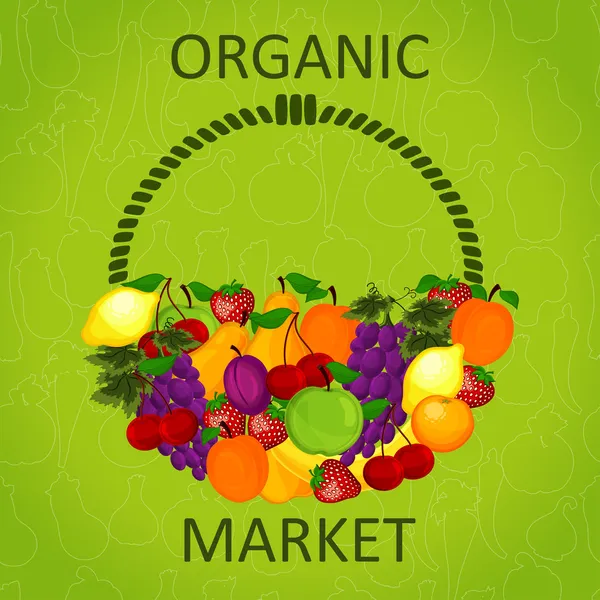 Organic market vector illustration . — Stock Vector