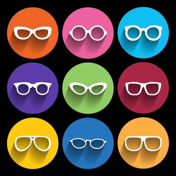 Ícones de moldura de óculos. Ilustração vetorial . — Vetor de Stock