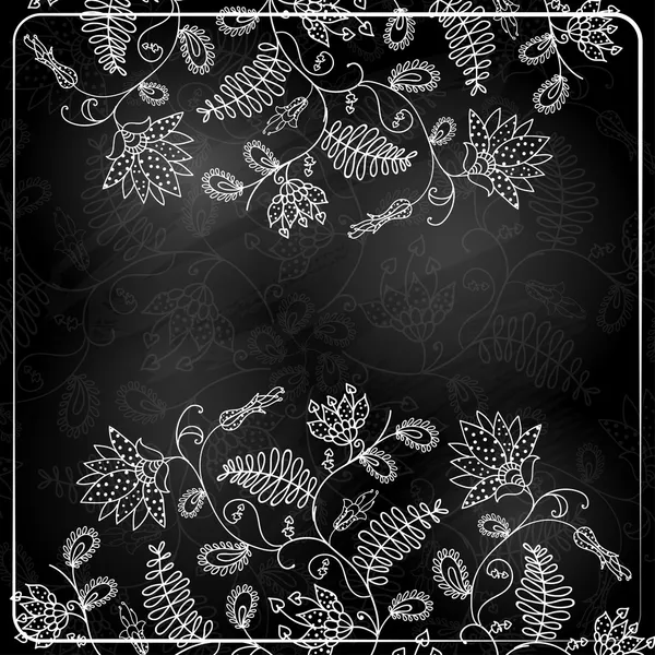 Style de craie Fleurs dessinées à la main . — Image vectorielle