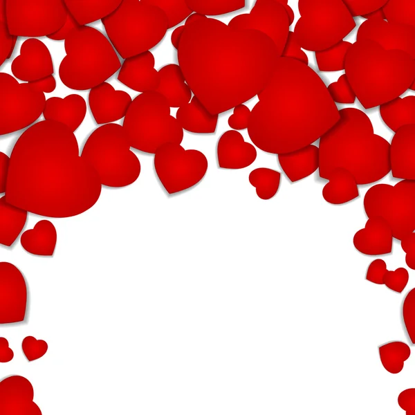 Fondo festivo con corazones rojos — Archivo Imágenes Vectoriales