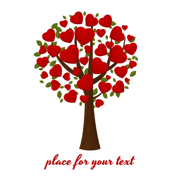 Festive tree with hearts — Stock Vector