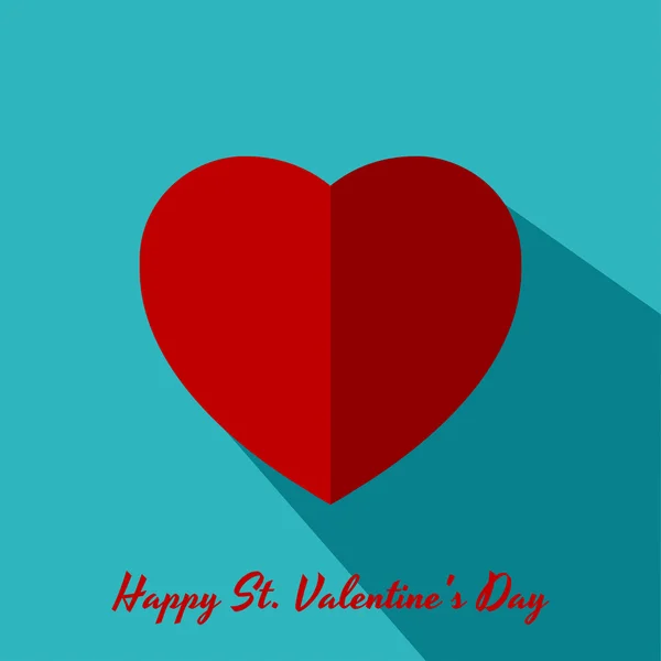 Tarjeta de felicitación San Valentín con gran corazón . — Vector de stock