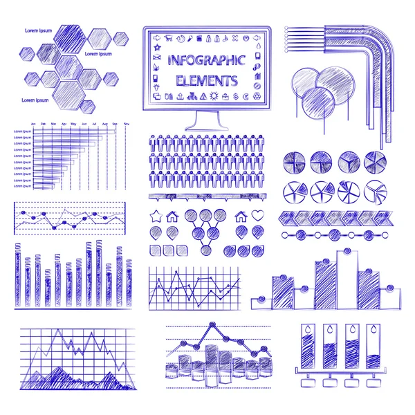 Handgezeichnete Vektorinformationen Grafiken Illustration. — Stockvektor