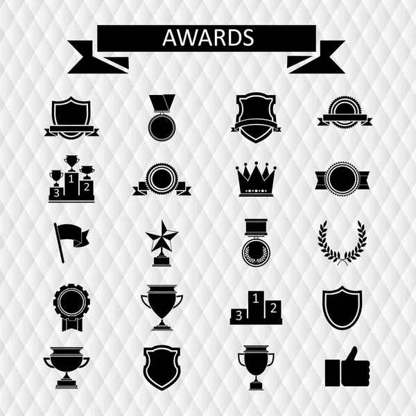 Awards and trophies set of icons. — Stock Vector