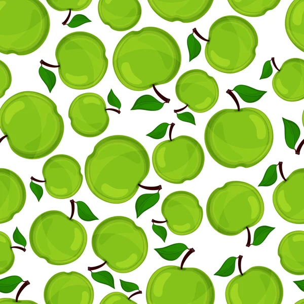 Seamless pattern of apples, vector illustration. — Stock Vector