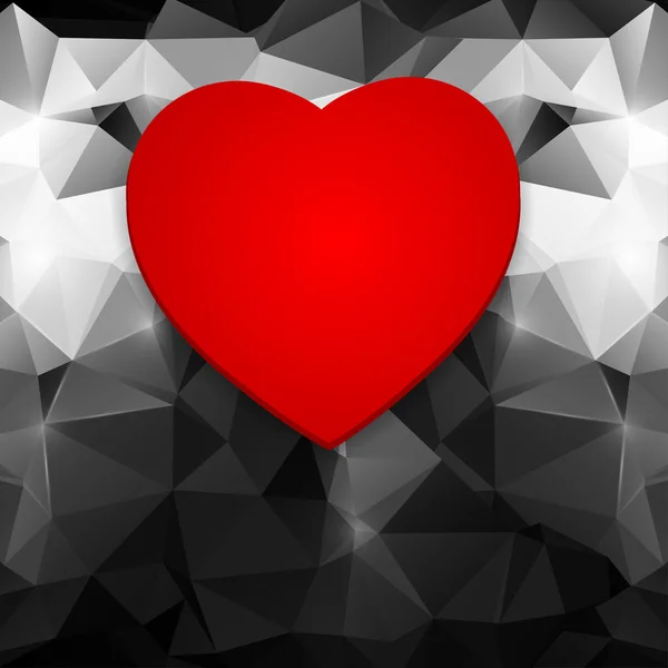 Coeur rouge sur fond abstrait . — Image vectorielle