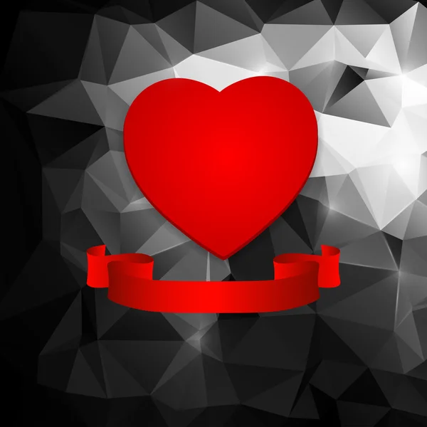 Červené srdce na abstraktní pozadí. — Stockový vektor