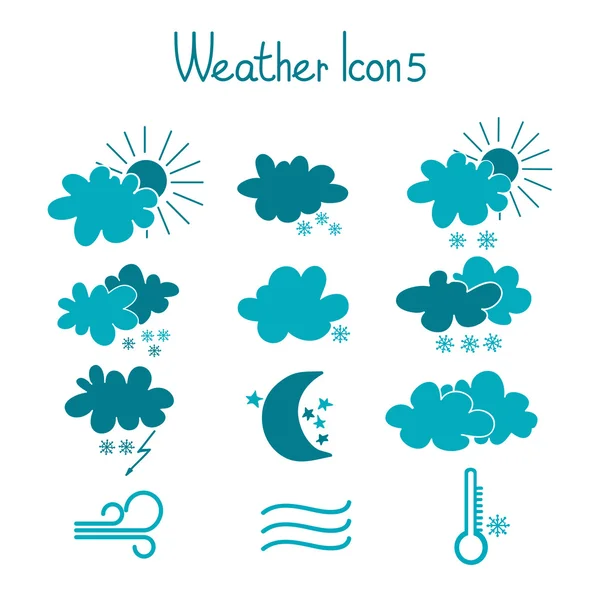 Hand drawn weather icon set. — Stock Vector
