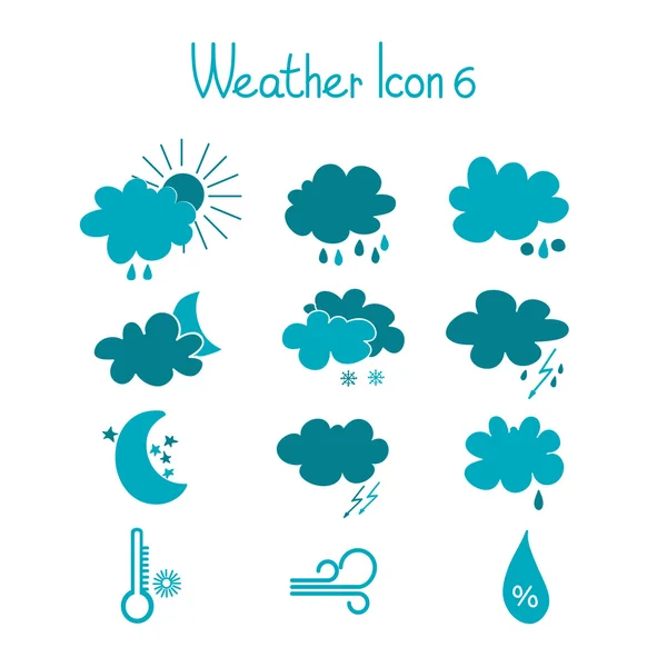 Jeu d'icône météo dessinée à la main . — Image vectorielle