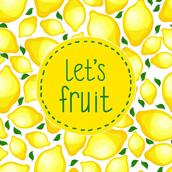 Seamless pattern of lemons, vector illustration. — Stock Vector