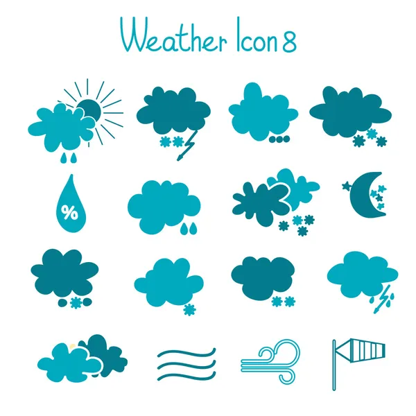 Jeu d'icône météo dessinée à la main . — Image vectorielle