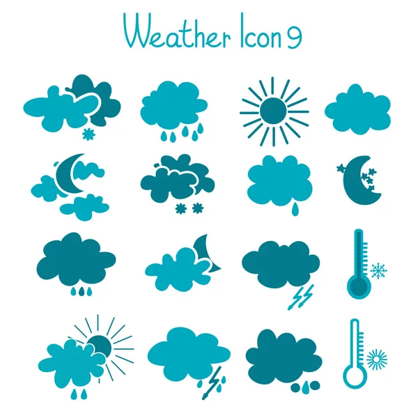 Jeu d'icône météo dessinée à la main . — Image vectorielle