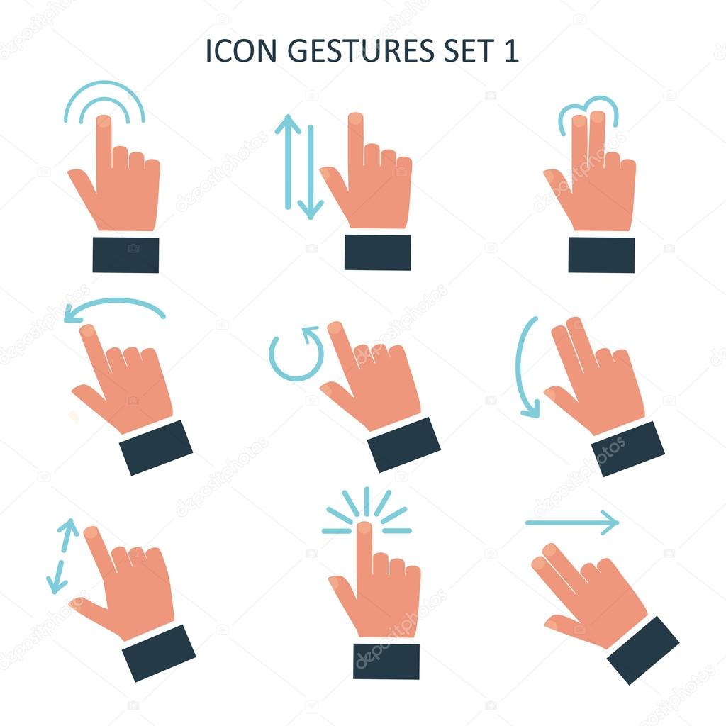 Gesture icons for touch devices.