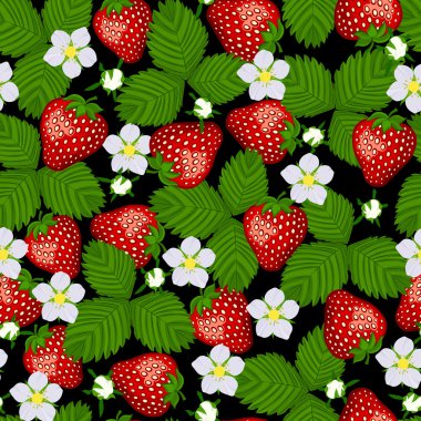 çiçek açması strawberry den seamless modeli.