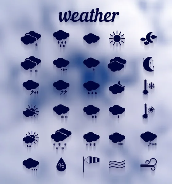 Conjunto de ícones meteorológicos .Illustration eps10 — Vetor de Stock