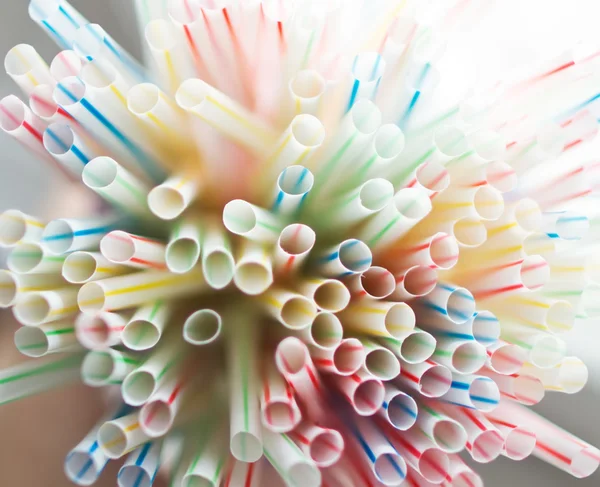 Multi-colored coctail straws — Stock Photo, Image