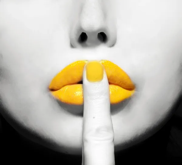 Gelbe Lippen Stockbild
