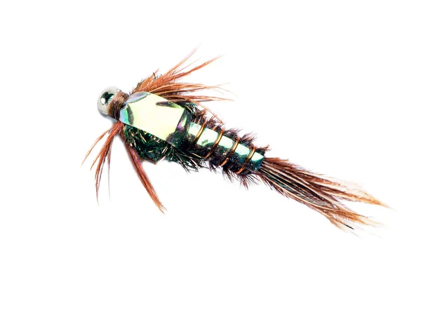 Handmade fishing fly — Stock Photo, Image