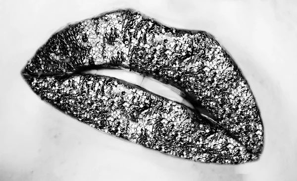 Levendige glanzende lippen — Stockfoto