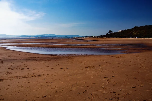 Pools Seawater Exmouth Beach Tide Out — Stockfoto