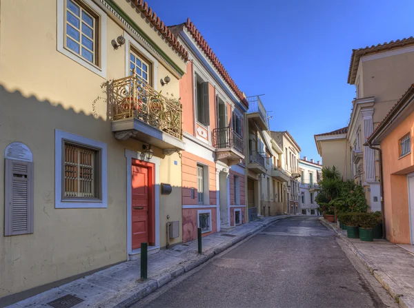 Tradiční domy ve čtvrti plaka, Atény — Stock fotografie