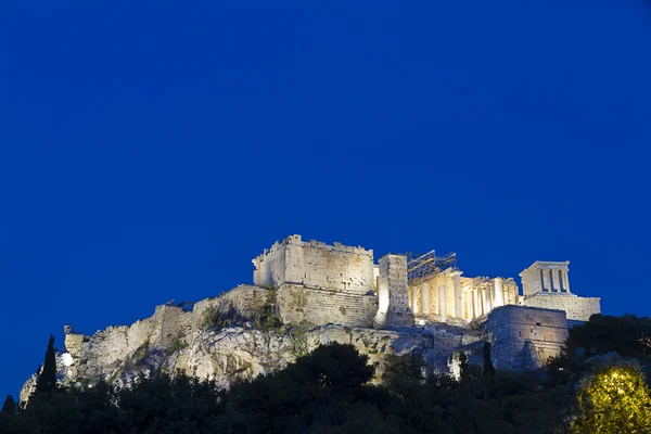 Partenon, Acrópole à noite, Atenas, Grécia — Fotografia de Stock