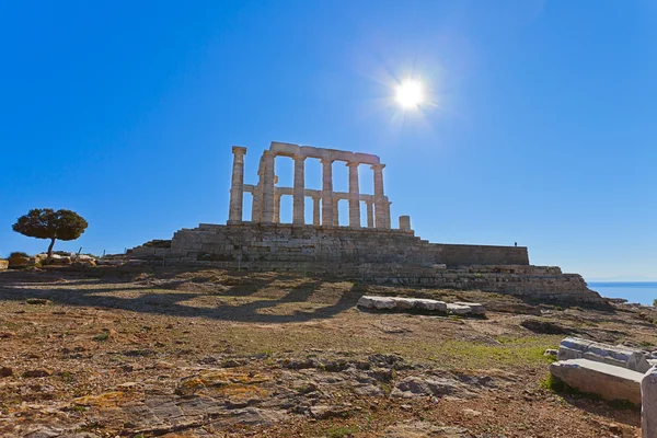 Templo de Poseidón en Cabo Sounion cerca de Atenas, Grecia — Foto de Stock