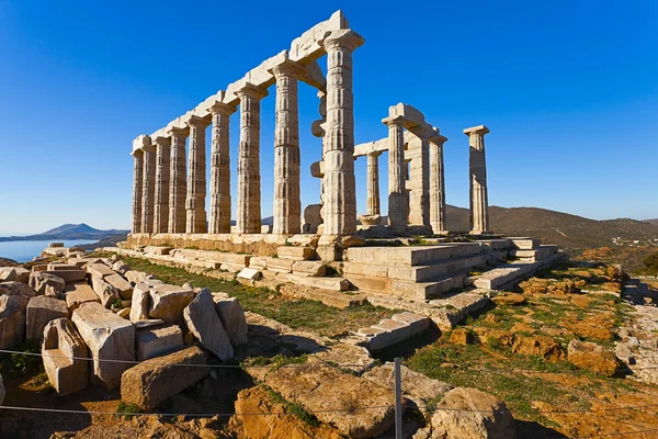 Atina, Yunanistan yakınındaki cape sounion tapınağında Poseidon