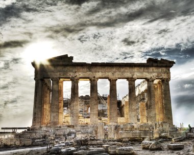 Artistic view of Caryatids in Erechtheum, Acropolis,Athens,Gr eece clipart