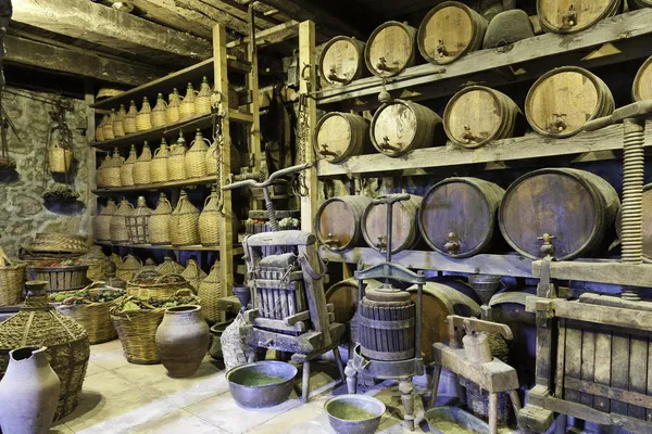 Wine cellar in monastery — Stock Photo, Image