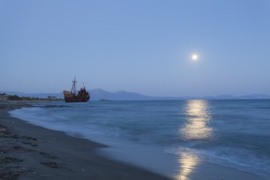 Shipwreck near Githeio,Greece clipart