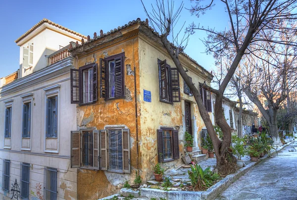 Традиционные дома в Плаке, Афины — стоковое фото
