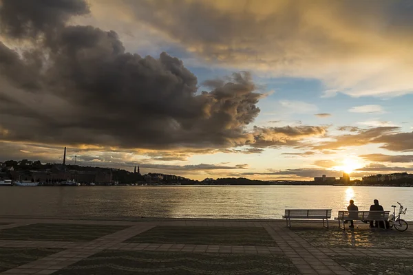 Pôr do sol em Estocolmo — Fotografia de Stock