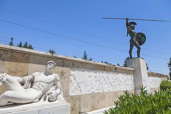 Estátua de Leonidas, Termópilas, Grécia — Fotografia de Stock