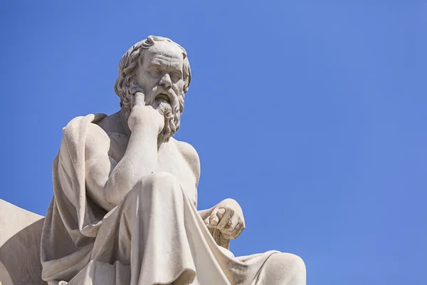 Heykel, Sokrates, academy of athens, Yunanistan — Stok fotoğraf
