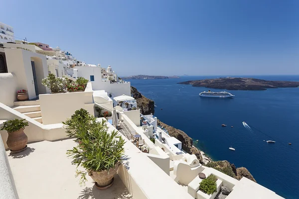 Fira ville, île de Santorin, Grèce — Photo