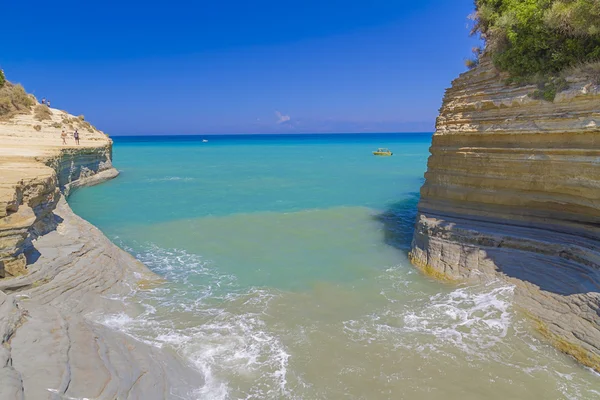 ünlü canal damour beach, corfu Island, Yunanistan