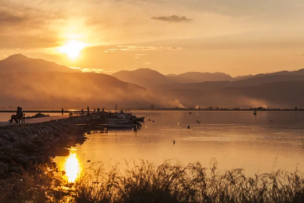 Puesta de sol en Nafplio, Grecia — Foto de Stock