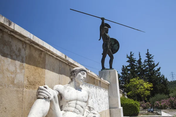 Estátua de Leonidas, Termópilas, Grécia — Fotografia de Stock