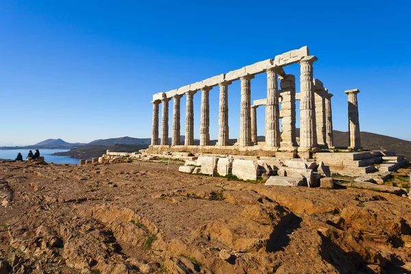 Храм Посейдона на мисі Sounion поблизу Афін, Греція — стокове фото