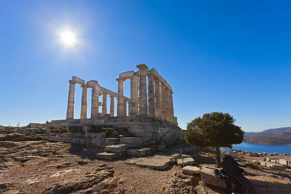 Tempio di Poseidone a Cape Sounion vicino ad Atene, Grecia — Foto Stock